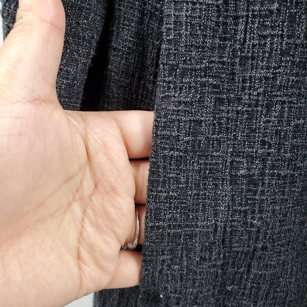 Eileen Fisher Blue Gray Textured Open Trench Coat Cotton Blend - Picture 3 of 6